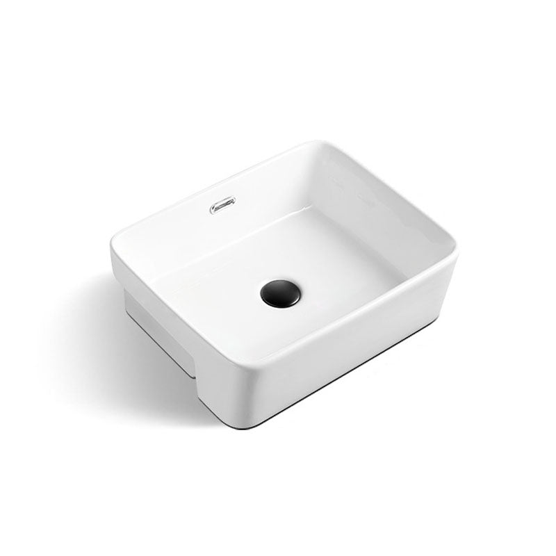 Modern Bathroom Sink Rectangular Vessel Lavatory Sink in White(Not Included Faucet) 19"L x 15"W x 6"H Overflow Hole Included Clearhalo 'Bathroom Remodel & Bathroom Fixtures' 'Bathroom Sinks & Faucet Components' 'Bathroom Sinks' 'bathroom_sink' 'Home Improvement' 'home_improvement' 'home_improvement_bathroom_sink' 6836071