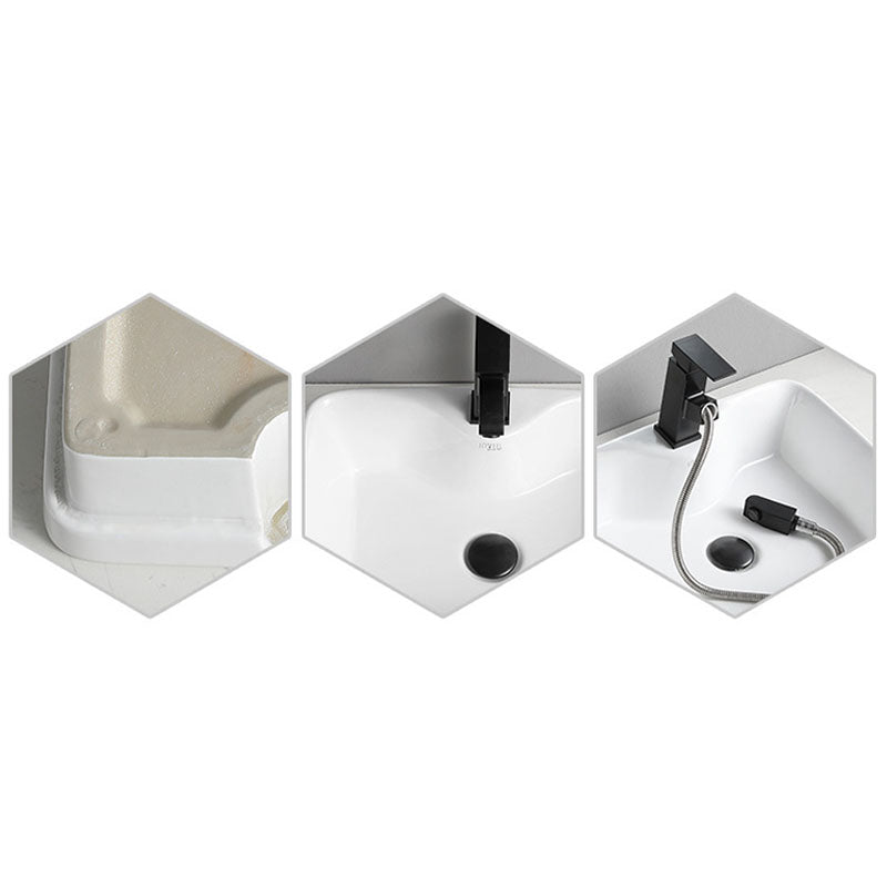 Modern Bathroom Sink Rectangular Vessel Lavatory Sink in White(Not Included Faucet) Clearhalo 'Bathroom Remodel & Bathroom Fixtures' 'Bathroom Sinks & Faucet Components' 'Bathroom Sinks' 'bathroom_sink' 'Home Improvement' 'home_improvement' 'home_improvement_bathroom_sink' 6836082