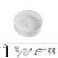 Modern Round Bathroom Sink Pop-Up Drain Vessel Bathroom Sink in white 14"L x 14"W x 5"H Waterfall Comes Out Sink with Faucet Clearhalo 'Bathroom Remodel & Bathroom Fixtures' 'Bathroom Sinks & Faucet Components' 'Bathroom Sinks' 'bathroom_sink' 'Home Improvement' 'home_improvement' 'home_improvement_bathroom_sink' 6836100