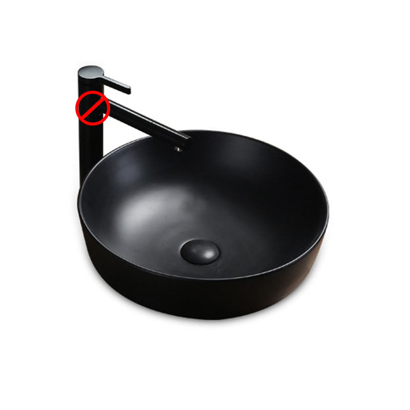 Modern Bathroom Sink Rectangular Porcelain Trough Sink with Pop-Up Drain 19.7"L x 15.7"W x 5.3"H Black Sink Clearhalo 'Bathroom Remodel & Bathroom Fixtures' 'Bathroom Sinks & Faucet Components' 'Bathroom Sinks' 'bathroom_sink' 'Home Improvement' 'home_improvement' 'home_improvement_bathroom_sink' 6836208