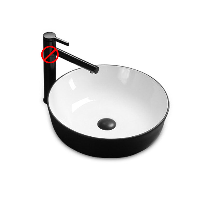 Modern Bathroom Sink Rectangular Porcelain Trough Sink with Pop-Up Drain 19.7"L x 15.7"W x 5.3"H Black White Sink Clearhalo 'Bathroom Remodel & Bathroom Fixtures' 'Bathroom Sinks & Faucet Components' 'Bathroom Sinks' 'bathroom_sink' 'Home Improvement' 'home_improvement' 'home_improvement_bathroom_sink' 6836210