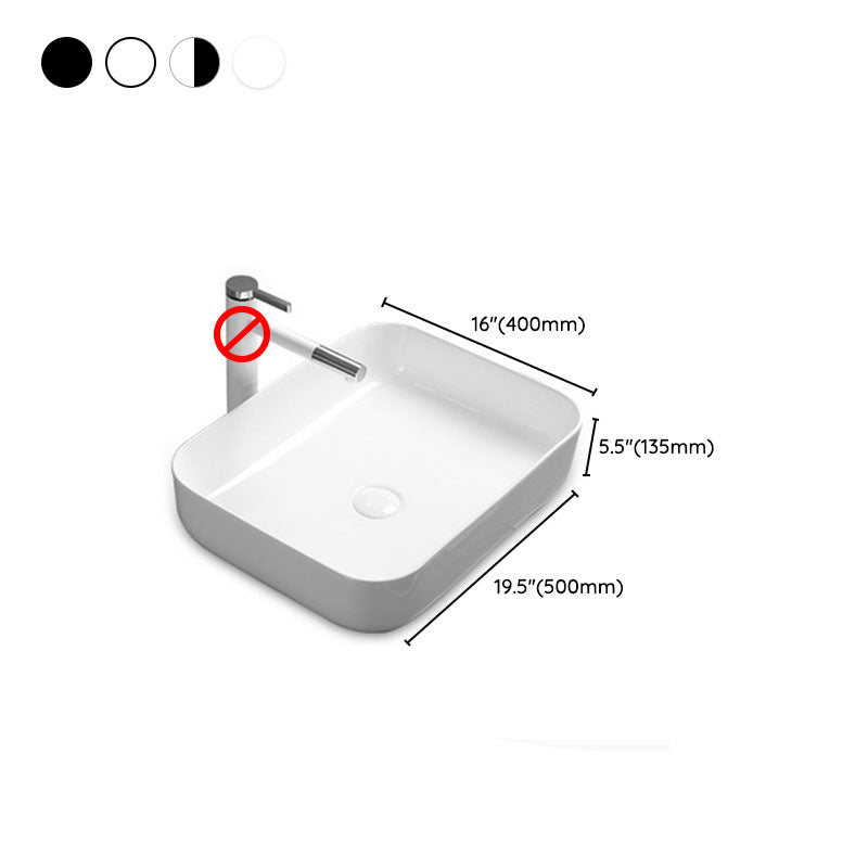 Modern Bathroom Sink Rectangular Porcelain Trough Sink with Pop-Up Drain Clearhalo 'Bathroom Remodel & Bathroom Fixtures' 'Bathroom Sinks & Faucet Components' 'Bathroom Sinks' 'bathroom_sink' 'Home Improvement' 'home_improvement' 'home_improvement_bathroom_sink' 6836221