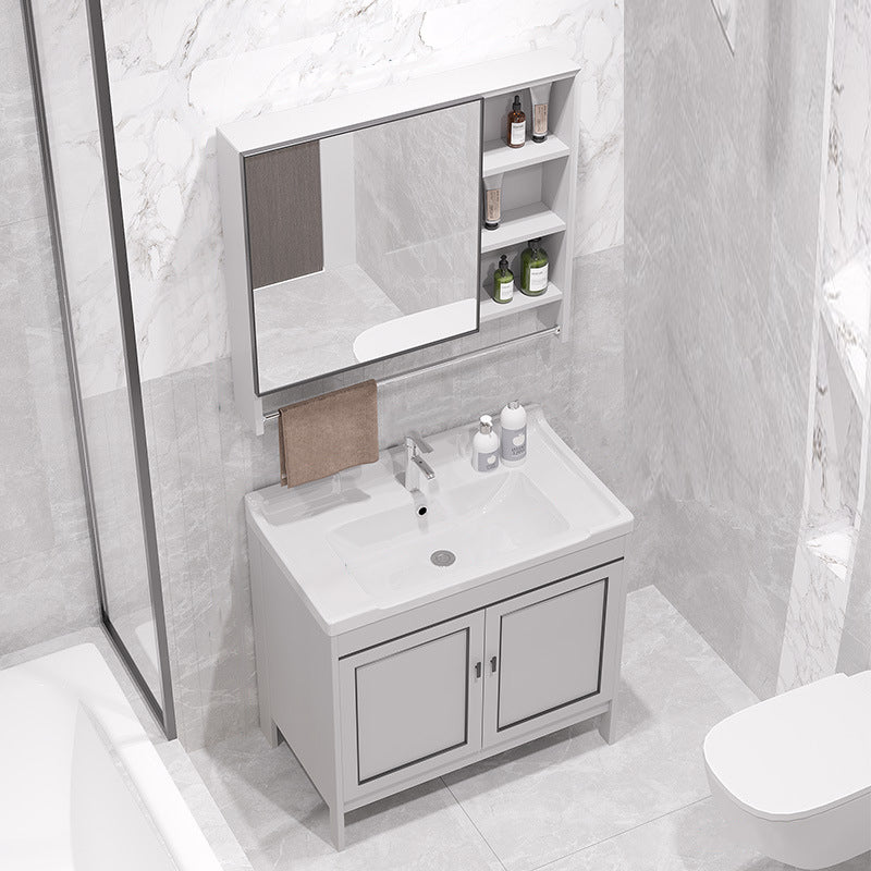 Gorgeous Bath Vanity Wall Mounted Standard Vanity Cabinet with Mirror Cabinet Vanity & Faucet & Mirror Cabinet White Clearhalo 'Bathroom Remodel & Bathroom Fixtures' 'Bathroom Vanities' 'bathroom_vanities' 'Home Improvement' 'home_improvement' 'home_improvement_bathroom_vanities' 6836317