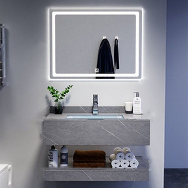Modern Sink Vanity Wall Mounted Standard Bathroom Vanity with Mirror Vanity & Faucet & Mirrors 28"L x 20"W x 10"H Undermount Sink Clearhalo 'Bathroom Remodel & Bathroom Fixtures' 'Bathroom Vanities' 'bathroom_vanities' 'Home Improvement' 'home_improvement' 'home_improvement_bathroom_vanities' 6836369