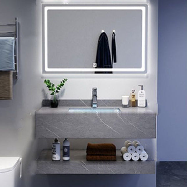 Modern Sink Vanity Wall Mounted Standard Bathroom Vanity with Mirror Vanity & Faucet & Mirrors 32"L x 20"W x 10"H Undermount Sink Clearhalo 'Bathroom Remodel & Bathroom Fixtures' 'Bathroom Vanities' 'bathroom_vanities' 'Home Improvement' 'home_improvement' 'home_improvement_bathroom_vanities' 6836370