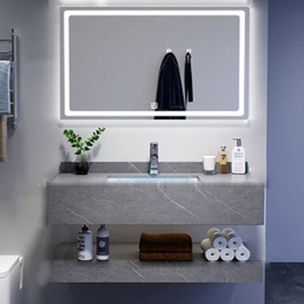 Modern Sink Vanity Wall Mounted Standard Bathroom Vanity with Mirror Vanity & Faucet & Mirrors 35"L x 20"W x 10"H Undermount Sink Clearhalo 'Bathroom Remodel & Bathroom Fixtures' 'Bathroom Vanities' 'bathroom_vanities' 'Home Improvement' 'home_improvement' 'home_improvement_bathroom_vanities' 6836372