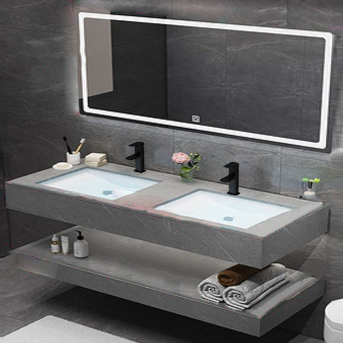 Modern Sink Vanity Wall Mounted Standard Bathroom Vanity with Mirror Vanity & Faucet & Mirrors Undermount Sink Clearhalo 'Bathroom Remodel & Bathroom Fixtures' 'Bathroom Vanities' 'bathroom_vanities' 'Home Improvement' 'home_improvement' 'home_improvement_bathroom_vanities' 6836384