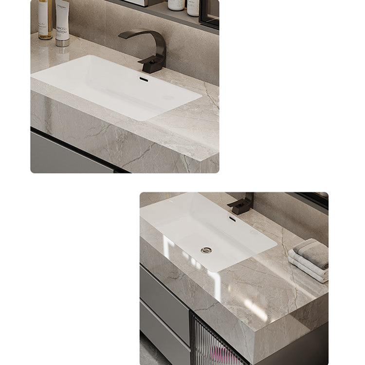 Modern Glass Vanity Sink Bathroom Wall-Mounted Vanity Cabinet with Mirror Cabinet Clearhalo 'Bathroom Remodel & Bathroom Fixtures' 'Bathroom Vanities' 'bathroom_vanities' 'Home Improvement' 'home_improvement' 'home_improvement_bathroom_vanities' 6836416