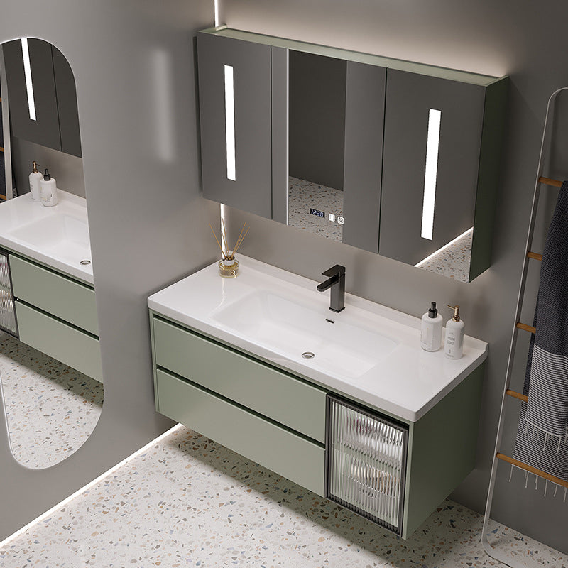 Contemporary Vanity Sink Wall-Mounted Bathroom Vanity Cabinet with Drawers Clearhalo 'Bathroom Remodel & Bathroom Fixtures' 'Bathroom Vanities' 'bathroom_vanities' 'Home Improvement' 'home_improvement' 'home_improvement_bathroom_vanities' 6836469