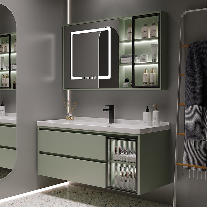 Contemporary Vanity Sink Wall-Mounted Bathroom Vanity Cabinet with Drawers Clearhalo 'Bathroom Remodel & Bathroom Fixtures' 'Bathroom Vanities' 'bathroom_vanities' 'Home Improvement' 'home_improvement' 'home_improvement_bathroom_vanities' 6836472