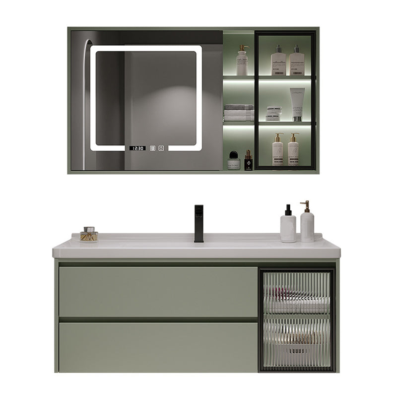 Contemporary Vanity Sink Wall-Mounted Bathroom Vanity Cabinet with Drawers Clearhalo 'Bathroom Remodel & Bathroom Fixtures' 'Bathroom Vanities' 'bathroom_vanities' 'Home Improvement' 'home_improvement' 'home_improvement_bathroom_vanities' 6836474