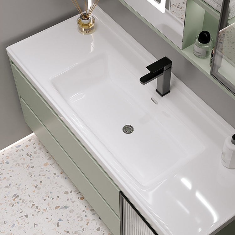 Contemporary Vanity Sink Wall-Mounted Bathroom Vanity Cabinet with Drawers Clearhalo 'Bathroom Remodel & Bathroom Fixtures' 'Bathroom Vanities' 'bathroom_vanities' 'Home Improvement' 'home_improvement' 'home_improvement_bathroom_vanities' 6836479