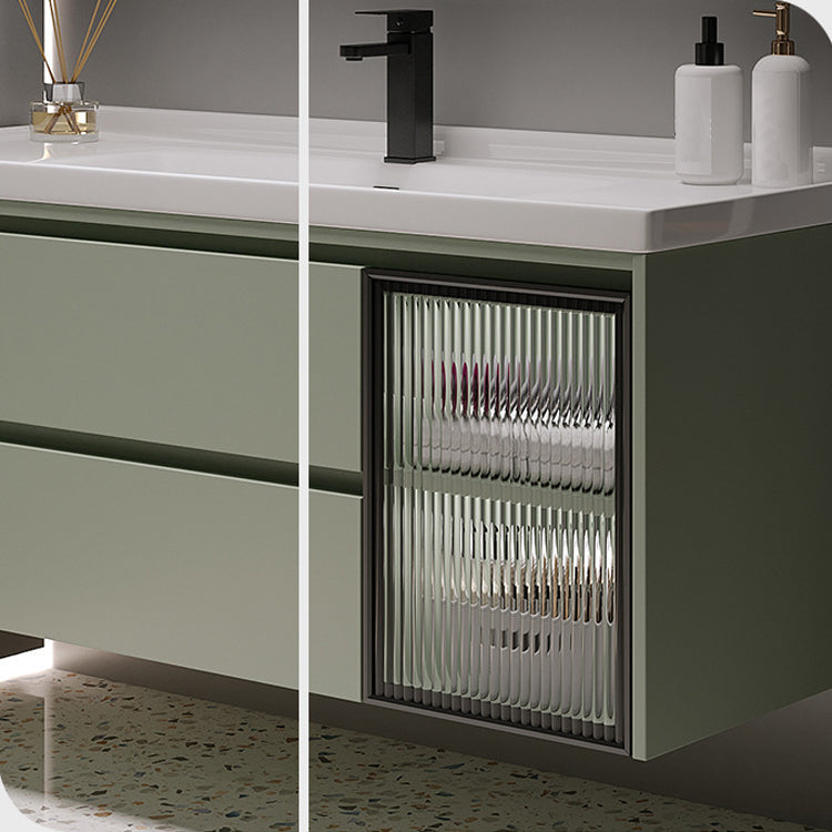 Contemporary Vanity Sink Wall-Mounted Bathroom Vanity Cabinet with Drawers Clearhalo 'Bathroom Remodel & Bathroom Fixtures' 'Bathroom Vanities' 'bathroom_vanities' 'Home Improvement' 'home_improvement' 'home_improvement_bathroom_vanities' 6836484