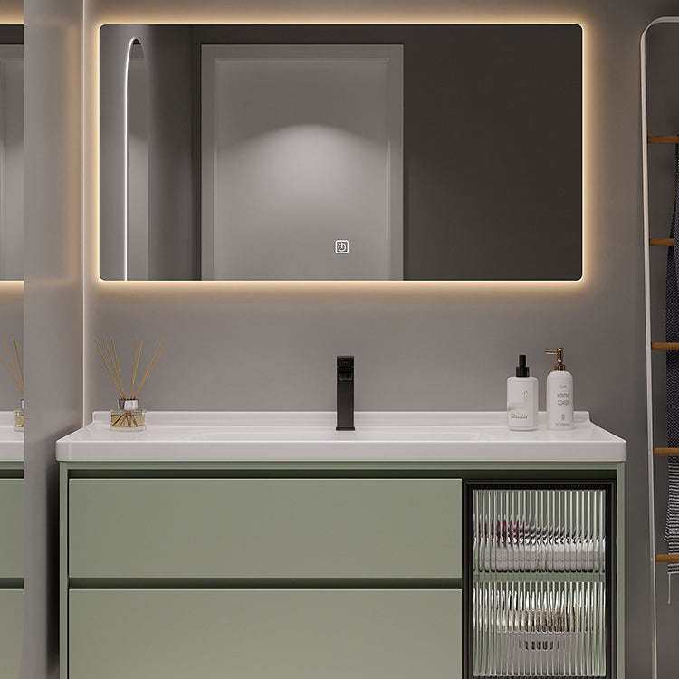Contemporary Vanity Sink Wall-Mounted Bathroom Vanity Cabinet with Drawers Clearhalo 'Bathroom Remodel & Bathroom Fixtures' 'Bathroom Vanities' 'bathroom_vanities' 'Home Improvement' 'home_improvement' 'home_improvement_bathroom_vanities' 6836485