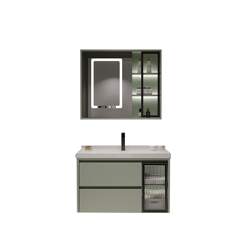 Contemporary Vanity Sink Wall-Mounted Bathroom Vanity Cabinet with Drawers Vanity & Faucet & Smart Medicine Cabinet 31.5"L x 20"W x 20"H Clearhalo 'Bathroom Remodel & Bathroom Fixtures' 'Bathroom Vanities' 'bathroom_vanities' 'Home Improvement' 'home_improvement' 'home_improvement_bathroom_vanities' 6836486