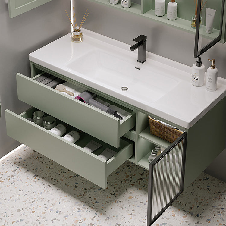 Contemporary Vanity Sink Wall-Mounted Bathroom Vanity Cabinet with Drawers Clearhalo 'Bathroom Remodel & Bathroom Fixtures' 'Bathroom Vanities' 'bathroom_vanities' 'Home Improvement' 'home_improvement' 'home_improvement_bathroom_vanities' 6836487
