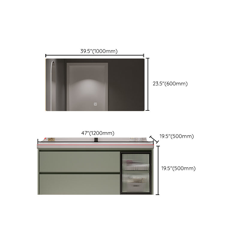 Contemporary Vanity Sink Wall-Mounted Bathroom Vanity Cabinet with Drawers Clearhalo 'Bathroom Remodel & Bathroom Fixtures' 'Bathroom Vanities' 'bathroom_vanities' 'Home Improvement' 'home_improvement' 'home_improvement_bathroom_vanities' 6836510