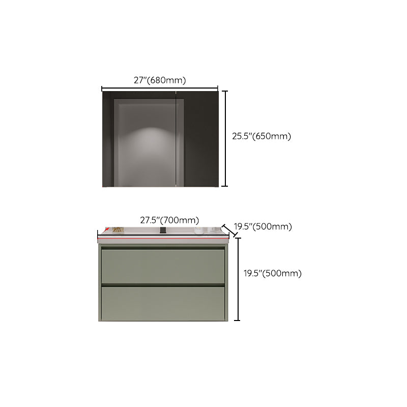 Contemporary Vanity Sink Wall-Mounted Bathroom Vanity Cabinet with Drawers Clearhalo 'Bathroom Remodel & Bathroom Fixtures' 'Bathroom Vanities' 'bathroom_vanities' 'Home Improvement' 'home_improvement' 'home_improvement_bathroom_vanities' 6836512