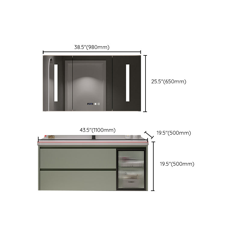 Contemporary Vanity Sink Wall-Mounted Bathroom Vanity Cabinet with Drawers Clearhalo 'Bathroom Remodel & Bathroom Fixtures' 'Bathroom Vanities' 'bathroom_vanities' 'Home Improvement' 'home_improvement' 'home_improvement_bathroom_vanities' 6836523