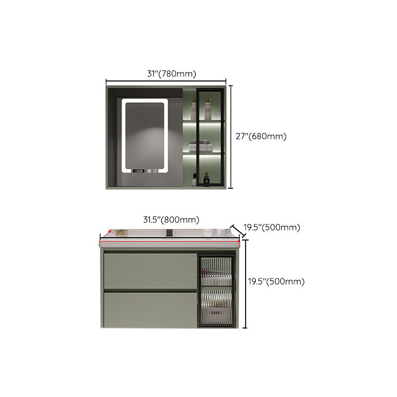 Contemporary Vanity Sink Wall-Mounted Bathroom Vanity Cabinet with Drawers Clearhalo 'Bathroom Remodel & Bathroom Fixtures' 'Bathroom Vanities' 'bathroom_vanities' 'Home Improvement' 'home_improvement' 'home_improvement_bathroom_vanities' 6836526