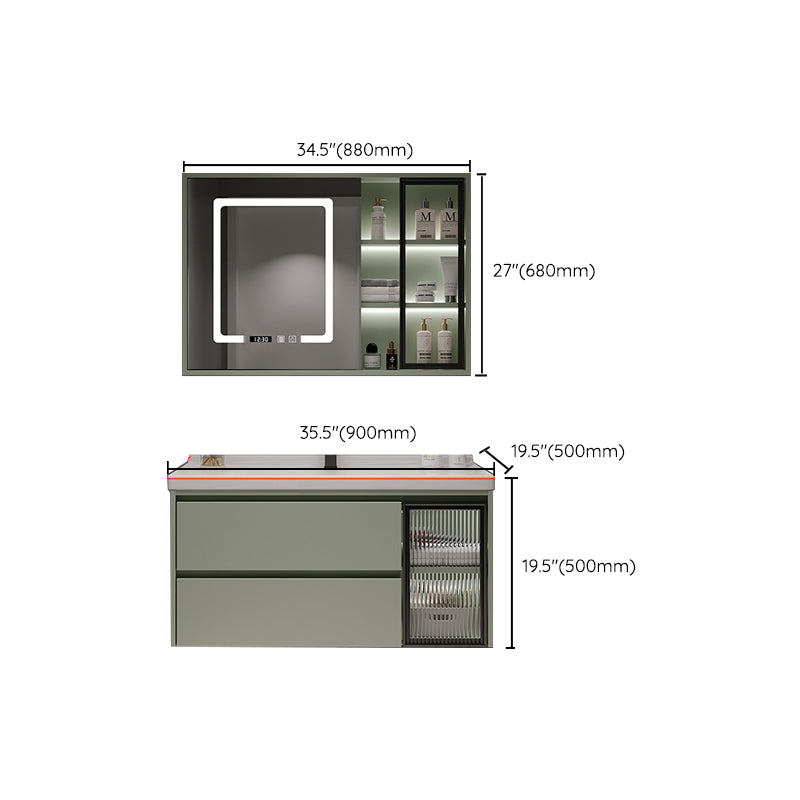 Contemporary Vanity Sink Wall-Mounted Bathroom Vanity Cabinet with Drawers Clearhalo 'Bathroom Remodel & Bathroom Fixtures' 'Bathroom Vanities' 'bathroom_vanities' 'Home Improvement' 'home_improvement' 'home_improvement_bathroom_vanities' 6836527