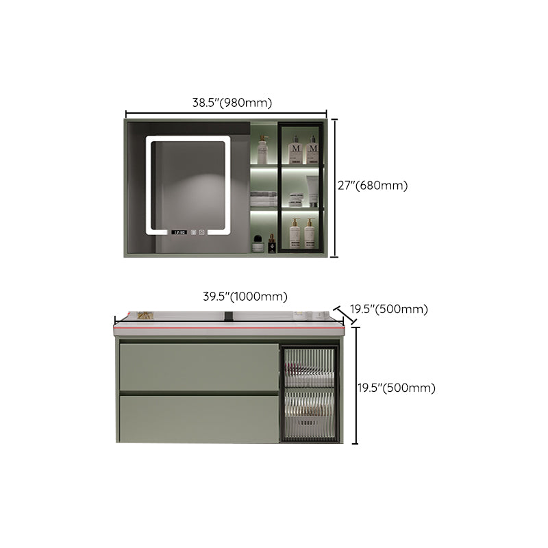 Contemporary Vanity Sink Wall-Mounted Bathroom Vanity Cabinet with Drawers Clearhalo 'Bathroom Remodel & Bathroom Fixtures' 'Bathroom Vanities' 'bathroom_vanities' 'Home Improvement' 'home_improvement' 'home_improvement_bathroom_vanities' 6836528