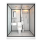 Modern Rectangular Sliding Shower Enclosure Framed Shower Enclosure with Tempered Glass 67"L x 47"W x 85"H Toilet Included Front Opening Clearhalo 'Bathroom Remodel & Bathroom Fixtures' 'Home Improvement' 'home_improvement' 'home_improvement_shower_stalls_enclosures' 'Shower Stalls & Enclosures' 'shower_stalls_enclosures' 'Showers & Bathtubs' 6836547