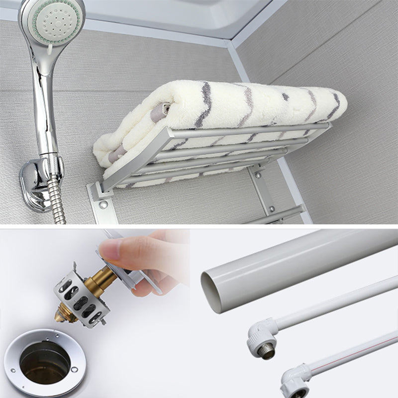 Modern Rectangular Sliding Shower Enclosure Framed Shower Enclosure with Tempered Glass Clearhalo 'Bathroom Remodel & Bathroom Fixtures' 'Home Improvement' 'home_improvement' 'home_improvement_shower_stalls_enclosures' 'Shower Stalls & Enclosures' 'shower_stalls_enclosures' 'Showers & Bathtubs' 6836551