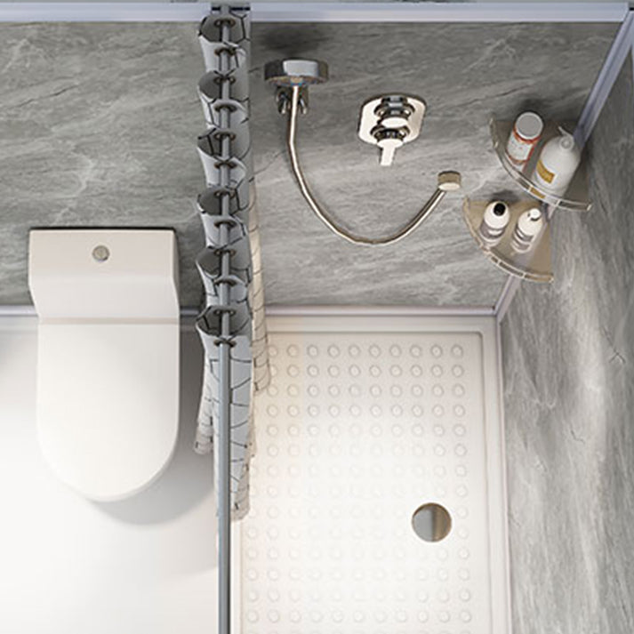 Contemporary Shower Stall Frosted Shower Stall with White Base Clearhalo 'Bathroom Remodel & Bathroom Fixtures' 'Home Improvement' 'home_improvement' 'home_improvement_shower_stalls_enclosures' 'Shower Stalls & Enclosures' 'shower_stalls_enclosures' 'Showers & Bathtubs' 6836578