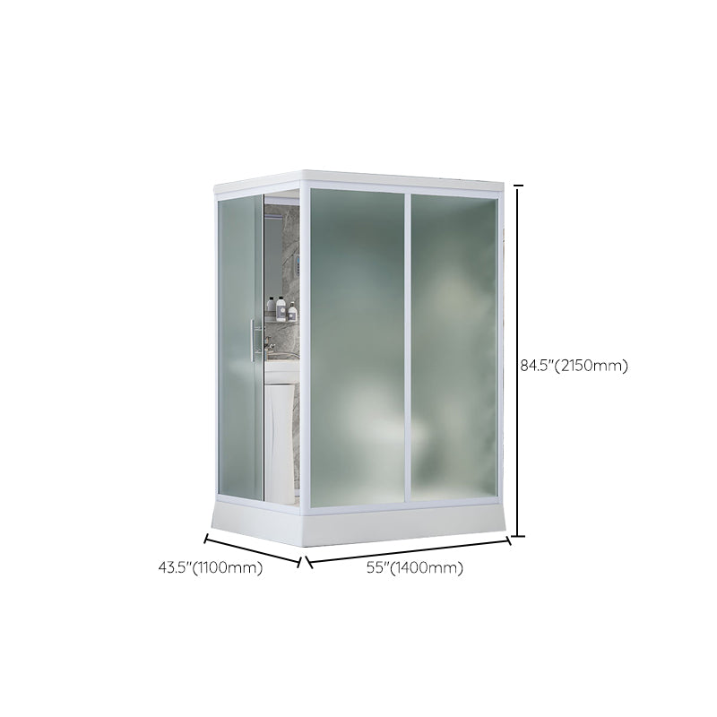 Contemporary Shower Stall Frosted Shower Stall with White Base Clearhalo 'Bathroom Remodel & Bathroom Fixtures' 'Home Improvement' 'home_improvement' 'home_improvement_shower_stalls_enclosures' 'Shower Stalls & Enclosures' 'shower_stalls_enclosures' 'Showers & Bathtubs' 6836591