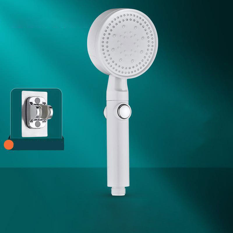 Contemporary Shower Head Combo Handheld Shower Head Plastic Wall-Mount Shower Combo White Shower Head with Wall Pedestal None Clearhalo 'Bathroom Remodel & Bathroom Fixtures' 'Home Improvement' 'home_improvement' 'home_improvement_shower_heads' 'Shower Heads' 'shower_heads' 'Showers & Bathtubs Plumbing' 'Showers & Bathtubs' 6836643