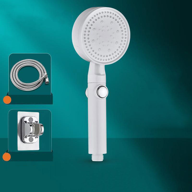 Contemporary Shower Head Combo Handheld Shower Head Plastic Wall-Mount Shower Combo White Shower Heads & Hose & Wall pedestal Clearhalo 'Bathroom Remodel & Bathroom Fixtures' 'Home Improvement' 'home_improvement' 'home_improvement_shower_heads' 'Shower Heads' 'shower_heads' 'Showers & Bathtubs Plumbing' 'Showers & Bathtubs' 6836646