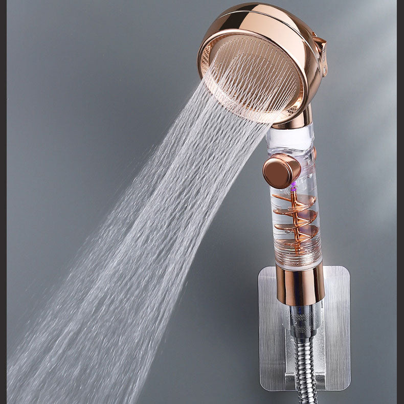 Contemporary Shower Combo Handheld Shower Head Plastic Wall-Mount Shower Head Combo Gold Shower Head with Wall Pedestal Clearhalo 'Bathroom Remodel & Bathroom Fixtures' 'Home Improvement' 'home_improvement' 'home_improvement_shower_heads' 'Shower Heads' 'shower_heads' 'Showers & Bathtubs Plumbing' 'Showers & Bathtubs' 6836653