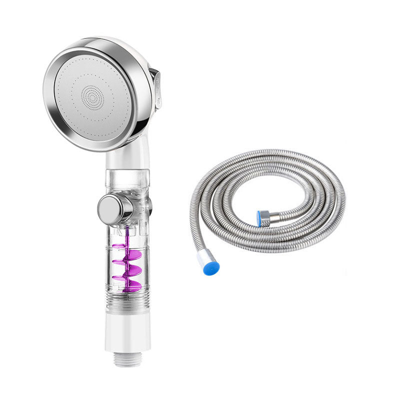 Contemporary Shower Combo Handheld Shower Head Plastic Wall-Mount Shower Head Combo White Silver Shower Head with Hose Clearhalo 'Bathroom Remodel & Bathroom Fixtures' 'Home Improvement' 'home_improvement' 'home_improvement_shower_heads' 'Shower Heads' 'shower_heads' 'Showers & Bathtubs Plumbing' 'Showers & Bathtubs' 6836654