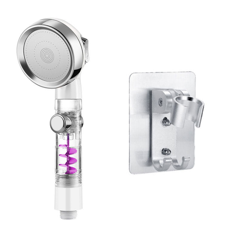 Contemporary Shower Combo Handheld Shower Head Plastic Wall-Mount Shower Head Combo White/Silver Shower Head with Wall Pedestal Clearhalo 'Bathroom Remodel & Bathroom Fixtures' 'Home Improvement' 'home_improvement' 'home_improvement_shower_heads' 'Shower Heads' 'shower_heads' 'Showers & Bathtubs Plumbing' 'Showers & Bathtubs' 6836659