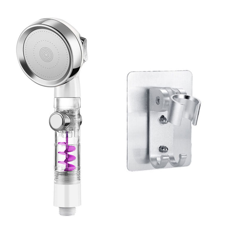 Contemporary Shower Combo Handheld Shower Head Plastic Wall-Mount Shower Head Combo White Silver Shower Head with Wall Pedestal Clearhalo 'Bathroom Remodel & Bathroom Fixtures' 'Home Improvement' 'home_improvement' 'home_improvement_shower_heads' 'Shower Heads' 'shower_heads' 'Showers & Bathtubs Plumbing' 'Showers & Bathtubs' 6836659