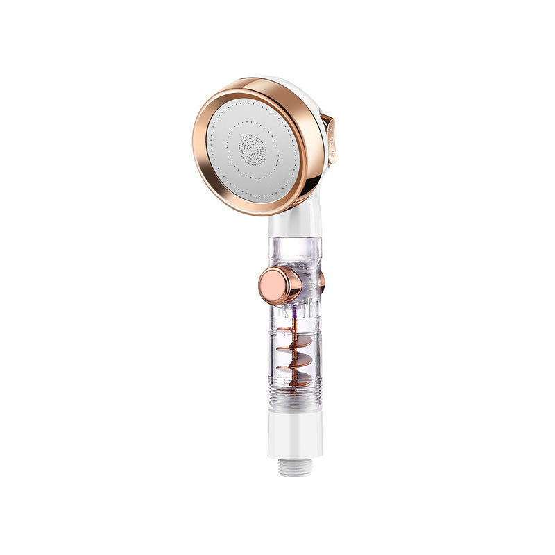 Contemporary Shower Combo Handheld Shower Head Plastic Wall-Mount Shower Head Combo White Gold Hand Shower Clearhalo 'Bathroom Remodel & Bathroom Fixtures' 'Home Improvement' 'home_improvement' 'home_improvement_shower_heads' 'Shower Heads' 'shower_heads' 'Showers & Bathtubs Plumbing' 'Showers & Bathtubs' 6836661