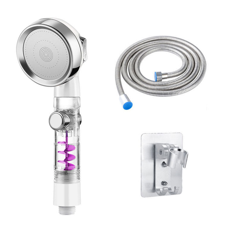 Contemporary Shower Combo Handheld Shower Head Plastic Wall-Mount Shower Head Combo White/Silver Shower Heads & Hose & Wall pedestal Clearhalo 'Bathroom Remodel & Bathroom Fixtures' 'Home Improvement' 'home_improvement' 'home_improvement_shower_heads' 'Shower Heads' 'shower_heads' 'Showers & Bathtubs Plumbing' 'Showers & Bathtubs' 6836666