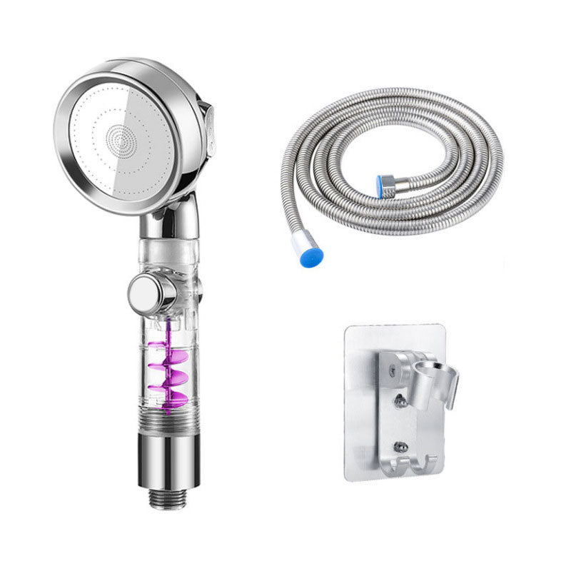 Contemporary Shower Combo Handheld Shower Head Plastic Wall-Mount Shower Head Combo Silver Shower Heads & Hose & Wall pedestal Clearhalo 'Bathroom Remodel & Bathroom Fixtures' 'Home Improvement' 'home_improvement' 'home_improvement_shower_heads' 'Shower Heads' 'shower_heads' 'Showers & Bathtubs Plumbing' 'Showers & Bathtubs' 6836671