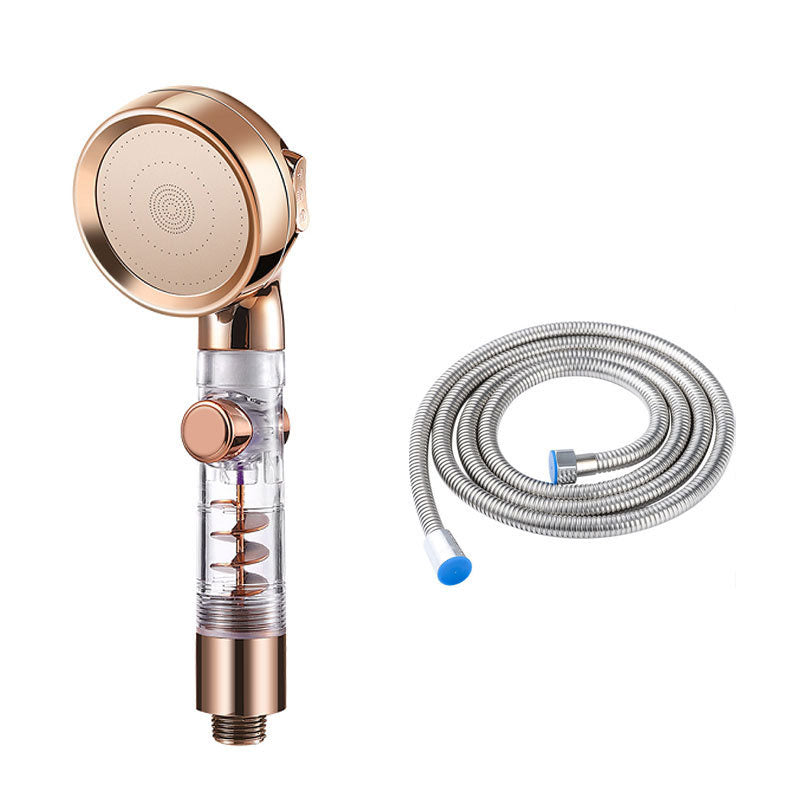 Contemporary Shower Combo Handheld Shower Head Plastic Wall-Mount Shower Head Combo Gold Shower Head with Hose Clearhalo 'Bathroom Remodel & Bathroom Fixtures' 'Home Improvement' 'home_improvement' 'home_improvement_shower_heads' 'Shower Heads' 'shower_heads' 'Showers & Bathtubs Plumbing' 'Showers & Bathtubs' 6836673
