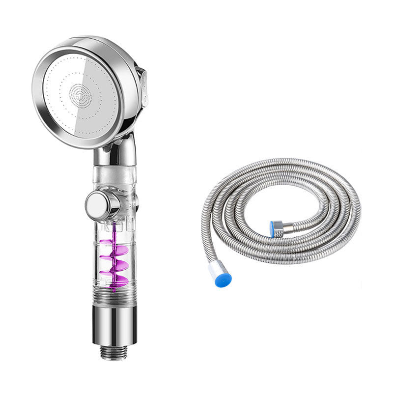 Contemporary Shower Combo Handheld Shower Head Plastic Wall-Mount Shower Head Combo Silver Shower Head with Hose Clearhalo 'Bathroom Remodel & Bathroom Fixtures' 'Home Improvement' 'home_improvement' 'home_improvement_shower_heads' 'Shower Heads' 'shower_heads' 'Showers & Bathtubs Plumbing' 'Showers & Bathtubs' 6836676