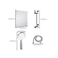 Standard Double Shower Set Round Metal Adjustable Spray Pattern Showerhead in Silver Clearhalo 'Bathroom Remodel & Bathroom Fixtures' 'Home Improvement' 'home_improvement' 'home_improvement_shower_heads' 'Shower Heads' 'shower_heads' 'Showers & Bathtubs Plumbing' 'Showers & Bathtubs' 6836717