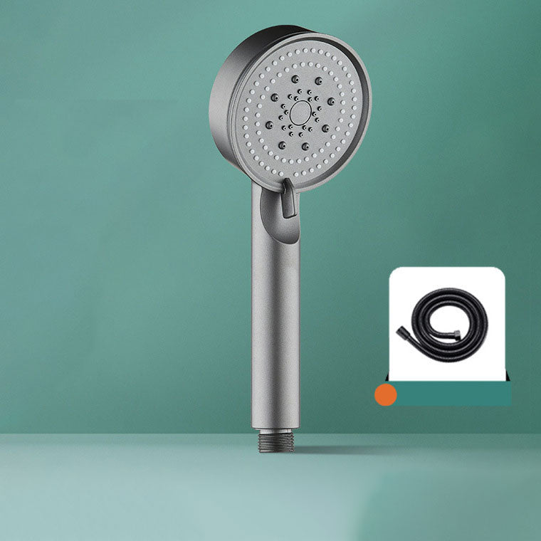 Contemporary Shower Head Combo Handheld Shower Head Plastic Wall-Mount Round Shower Head Gun Grey Shower Head with Hose Clearhalo 'Bathroom Remodel & Bathroom Fixtures' 'Home Improvement' 'home_improvement' 'home_improvement_shower_heads' 'Shower Heads' 'shower_heads' 'Showers & Bathtubs Plumbing' 'Showers & Bathtubs' 6836724