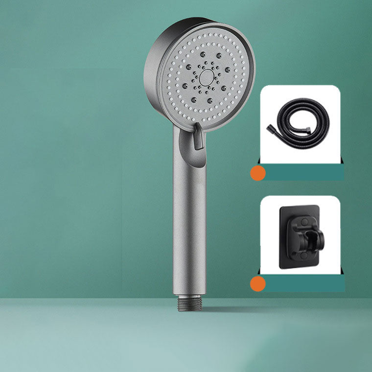 Contemporary Shower Head Combo Handheld Shower Head Plastic Wall-Mount Round Shower Head Gun Grey Shower Heads & Hose & Wall pedestal Clearhalo 'Bathroom Remodel & Bathroom Fixtures' 'Home Improvement' 'home_improvement' 'home_improvement_shower_heads' 'Shower Heads' 'shower_heads' 'Showers & Bathtubs Plumbing' 'Showers & Bathtubs' 6836725