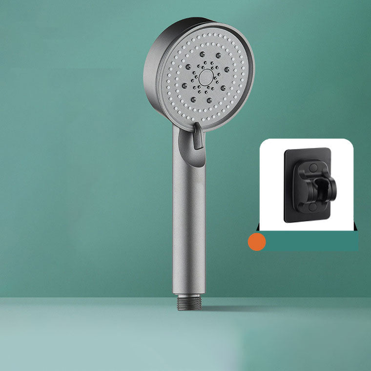 Contemporary Shower Head Combo Handheld Shower Head Plastic Wall-Mount Round Shower Head Gun Grey Shower Head with Wall Pedestal None Clearhalo 'Bathroom Remodel & Bathroom Fixtures' 'Home Improvement' 'home_improvement' 'home_improvement_shower_heads' 'Shower Heads' 'shower_heads' 'Showers & Bathtubs Plumbing' 'Showers & Bathtubs' 6836730