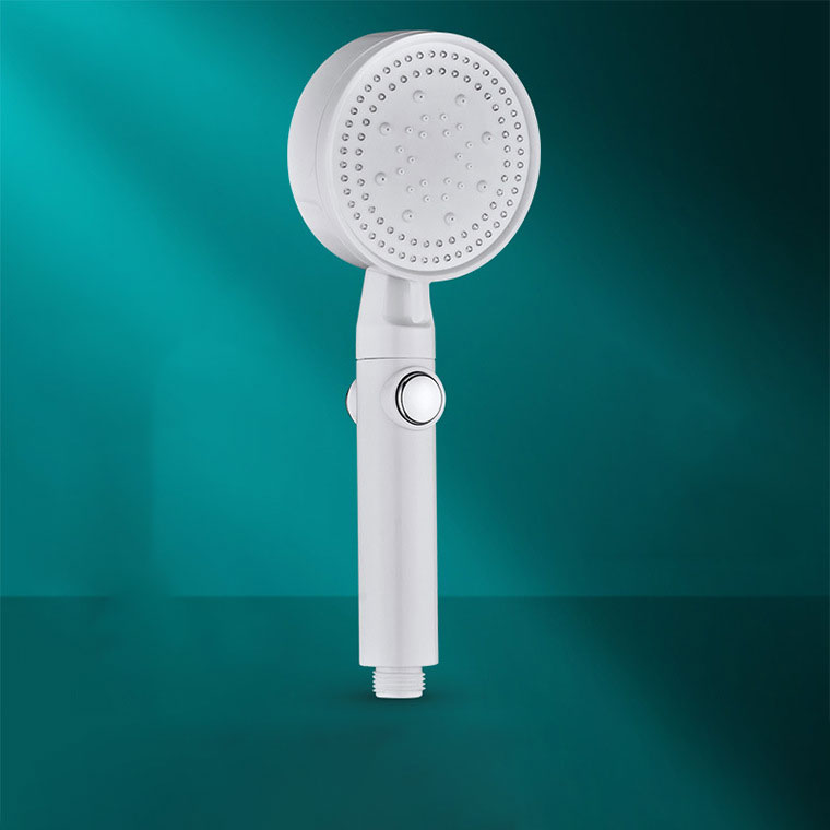 Contemporary Shower Head Combo Handheld Shower Head Plastic Wall-Mount Round Shower Head White Hand Shower None Clearhalo 'Bathroom Remodel & Bathroom Fixtures' 'Home Improvement' 'home_improvement' 'home_improvement_shower_heads' 'Shower Heads' 'shower_heads' 'Showers & Bathtubs Plumbing' 'Showers & Bathtubs' 6836733