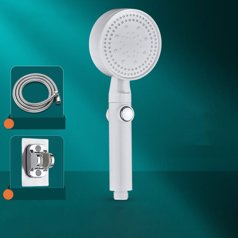 Contemporary Shower Head Combo Handheld Shower Head Plastic Wall-Mount Round Shower Head White Shower Heads & Hose & Wall pedestal Clearhalo 'Bathroom Remodel & Bathroom Fixtures' 'Home Improvement' 'home_improvement' 'home_improvement_shower_heads' 'Shower Heads' 'shower_heads' 'Showers & Bathtubs Plumbing' 'Showers & Bathtubs' 6836738