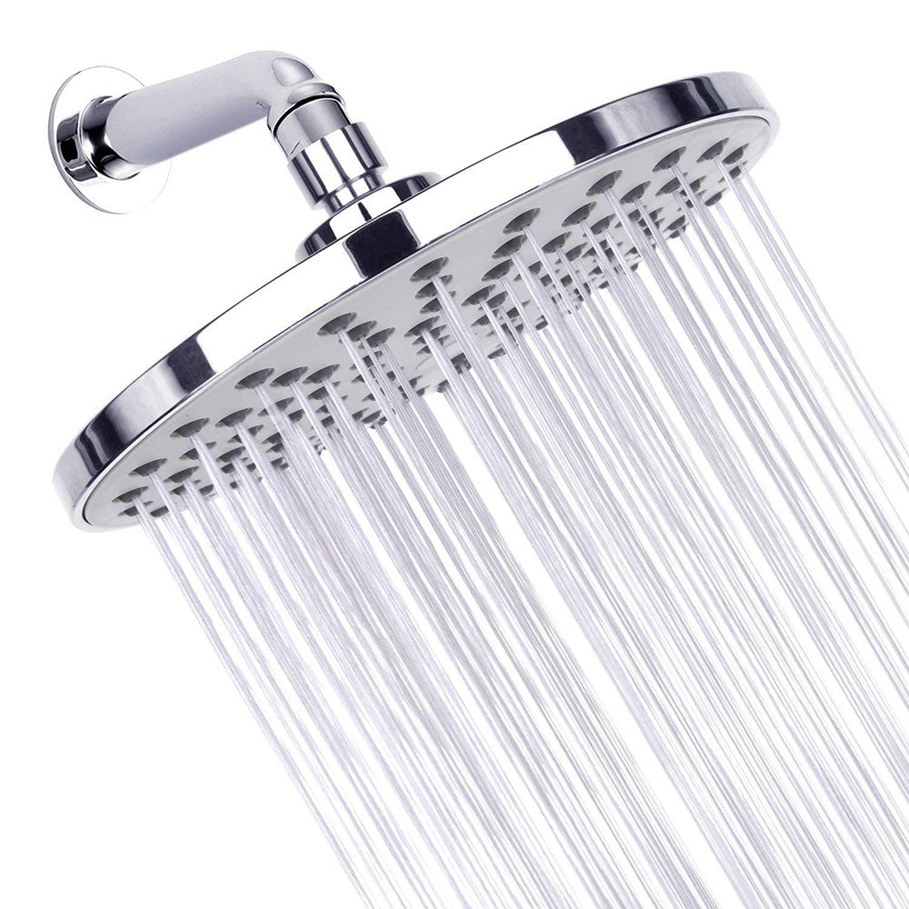 Contemporary Fixed Shower Head Round Shower Head Combo in Silver Silver Clearhalo 'Bathroom Remodel & Bathroom Fixtures' 'Home Improvement' 'home_improvement' 'home_improvement_shower_heads' 'Shower Heads' 'shower_heads' 'Showers & Bathtubs Plumbing' 'Showers & Bathtubs' 6836749