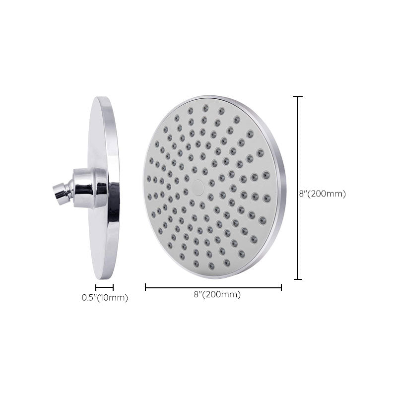 Contemporary Fixed Shower Head Round Shower Head Combo in Silver Clearhalo 'Bathroom Remodel & Bathroom Fixtures' 'Home Improvement' 'home_improvement' 'home_improvement_shower_heads' 'Shower Heads' 'shower_heads' 'Showers & Bathtubs Plumbing' 'Showers & Bathtubs' 6836753