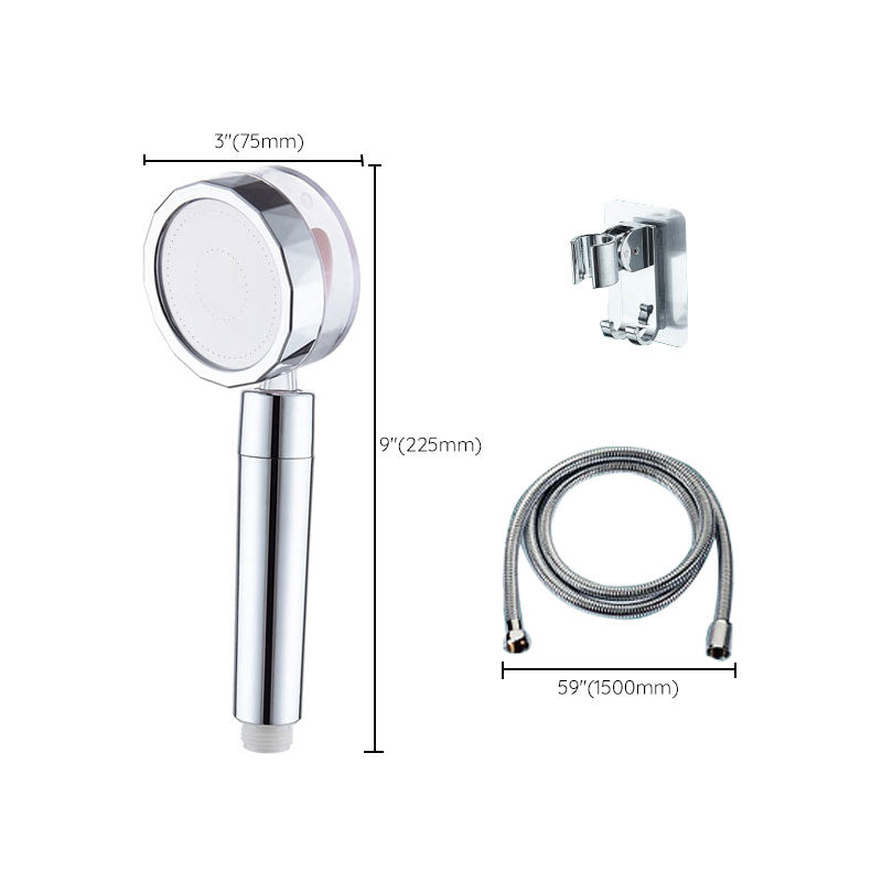 Contemporary Shower Head Combo Handheld Shower Head Plastic Wall-Mount Silver Shower Head Clearhalo 'Bathroom Remodel & Bathroom Fixtures' 'Home Improvement' 'home_improvement' 'home_improvement_shower_heads' 'Shower Heads' 'shower_heads' 'Showers & Bathtubs Plumbing' 'Showers & Bathtubs' 6836771